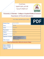 THE FINAL REPORT (2019-2020) : Student Name Stage Study Department Subject Semester Signature of Student Title of Report