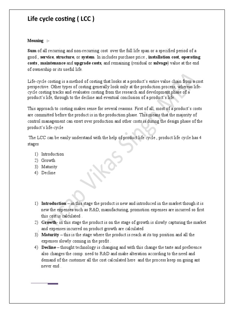 Understanding Life Cycle Costing (LCC) | PDF | Net Present Value ...