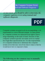 Determining The Computer Systems Errors Using Manual and Software Diagnosis