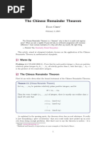 Chinese Remainder Theorem