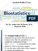 The Kruskal-Wallis H Test: By: Dr. Ankit Gaur (B.Pharm, M.SC, Pharm.D, RPH)