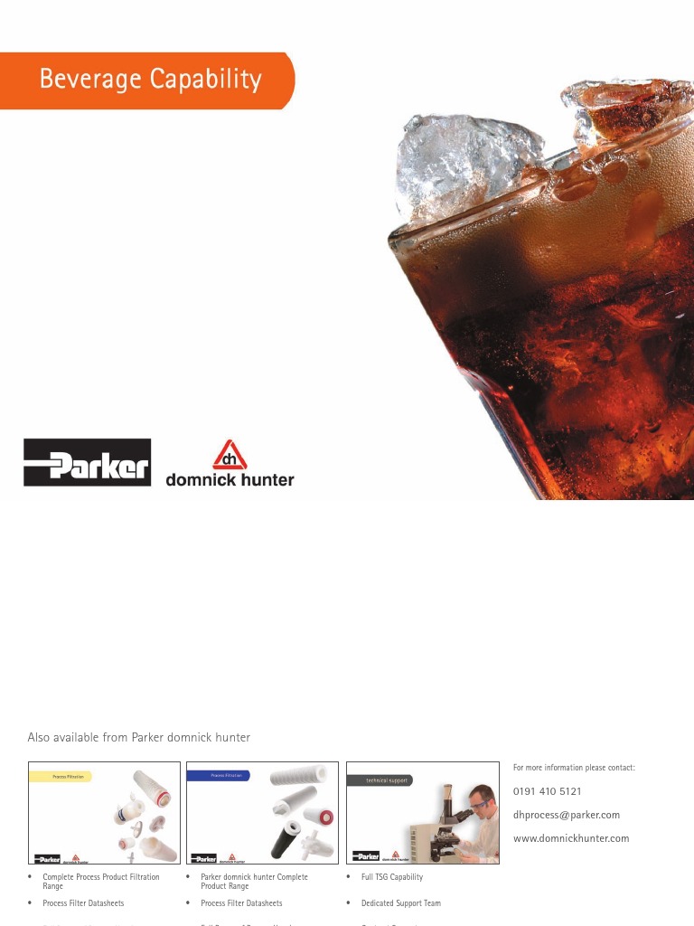 Filtration Solutions for the Beverage Process A Parker domnick hunter