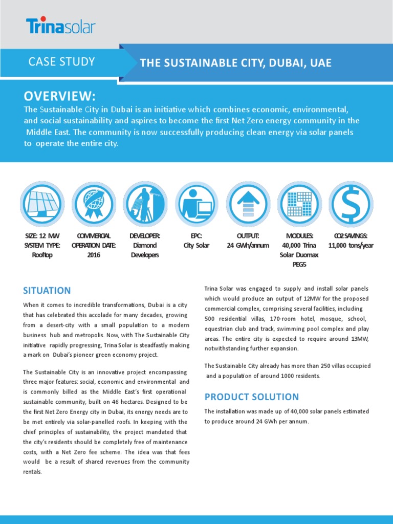 Overview Case Study PDF Sustainable City Solar Power
