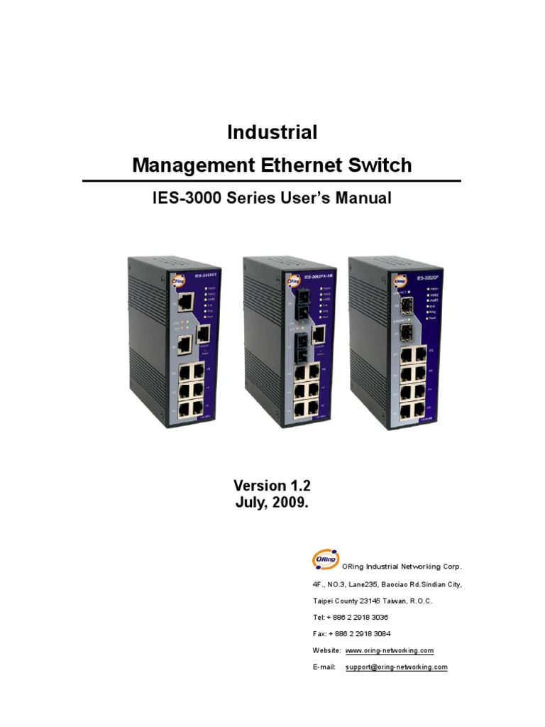 User Manual IES-3000 Series V1.2 | PDF | Ip Address | Network Switch
