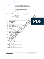 Geometric Progressions: 1) 1 ( R R A S