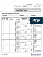 Research Sample Tracking: Subject ID