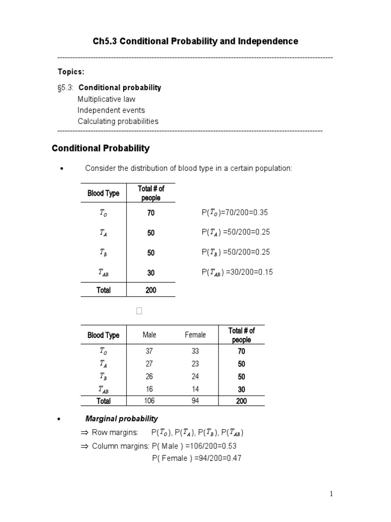 ch5.3 Conditional Probability | PDF | Probability | Probability Theory
