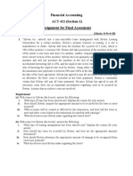 Financial Accounting ACT 421 (Section:1) Assignment For Final Assessment
