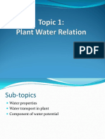Topic 1 - Plant Water Relations
