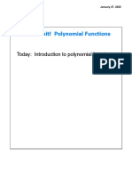 New Unit! Polynomial Functions