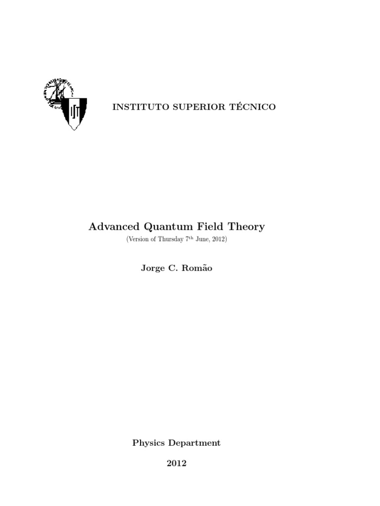 Advanced Quantum Field Theory Guide | PDF | Field (Physics) | Standard ...