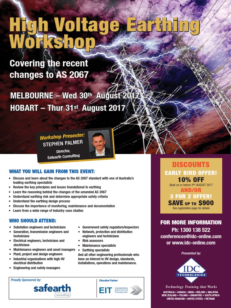 AS 2067 High Voltage Earthing Workshop | PDF | Engineer | Electrical ...