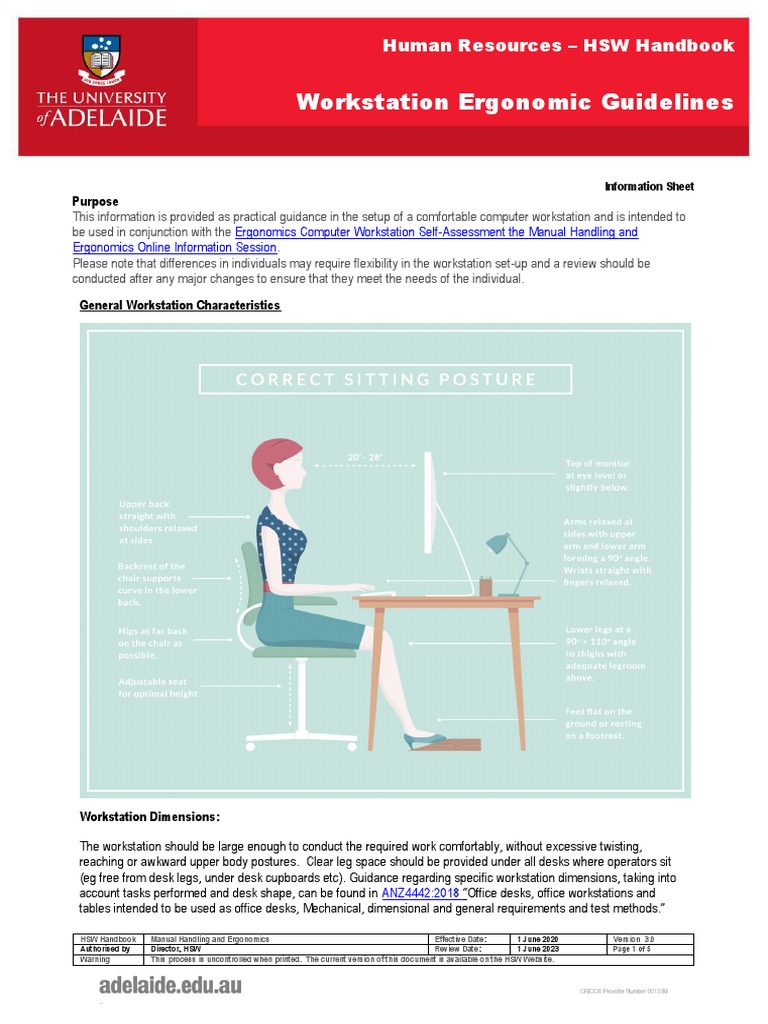 Ergonomic Computer Workstation Setup Guide | PDF | Chair | Human ...