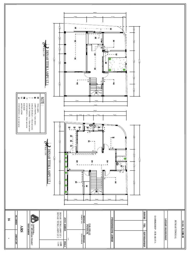 34-Denah Titik Lampu LT.1 & LT.2 | PDF