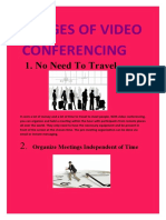 Usages of Video Conferencing: 1. No Need To Travel