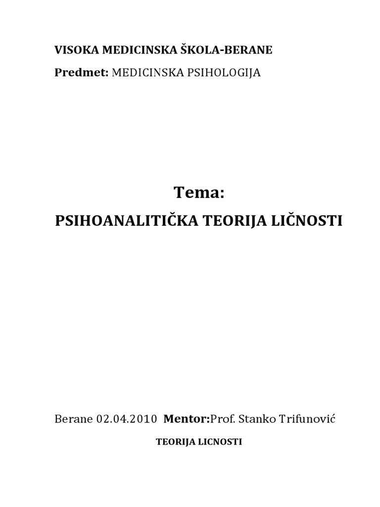 Teorija Licnosti | PDF