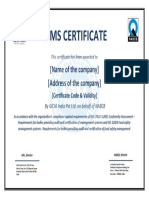 FSMS Certificate - Template