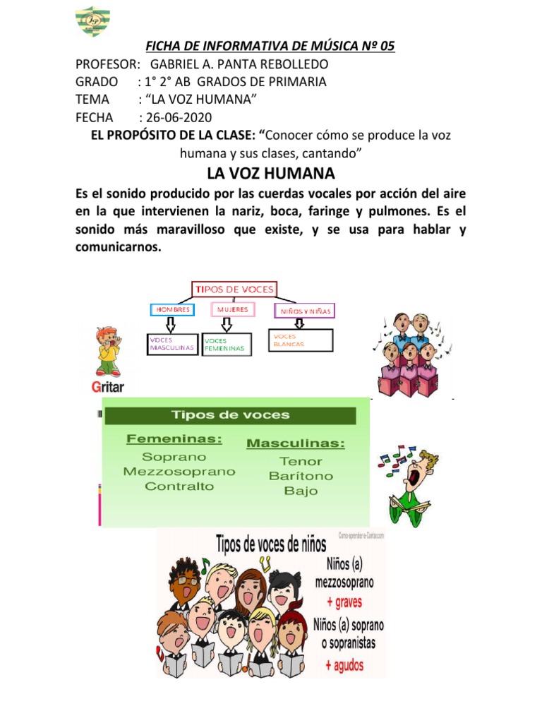 La Voz Humana en Clases de Música | PDF