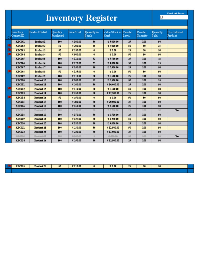Stock Inventory Management Register | PDF | Inventory | Supply Chain ...