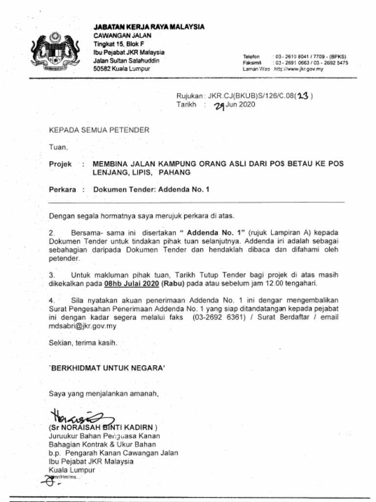 Betau - Addenda No.1 - Jilid 1  PDF