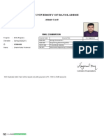 Green University of Bangladesh: Admit Card