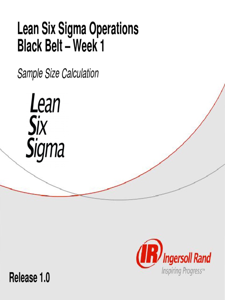 Lean Six Sigma Operations Black Belt - Week 1: Sample Size Calculation ...