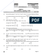 Part-A: CLASS: CC (Advanced) Functions & I.T.F. Worksheet-18 M.M.: 81 Time: 60 Min