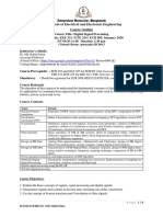 Department of Electrical and Electronic Engineering Course Outline