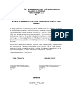 Acta de Reunión y Nombramiento Del Vigía en Seguridad y Salud en El Trabajo