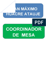 Juan Máximo Huacre Atauje: Coordinador de Mesa