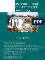 Reasons For Future Anticipated Water Shortage