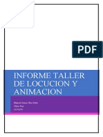 Informe de Talleres de Animacion y Locucion