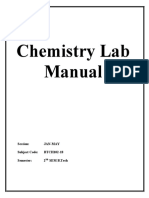 Chemistry Lab Manual: Session: Jan-May Subject Code: BTCH102-18 Semester: 2 SEM B.Tech