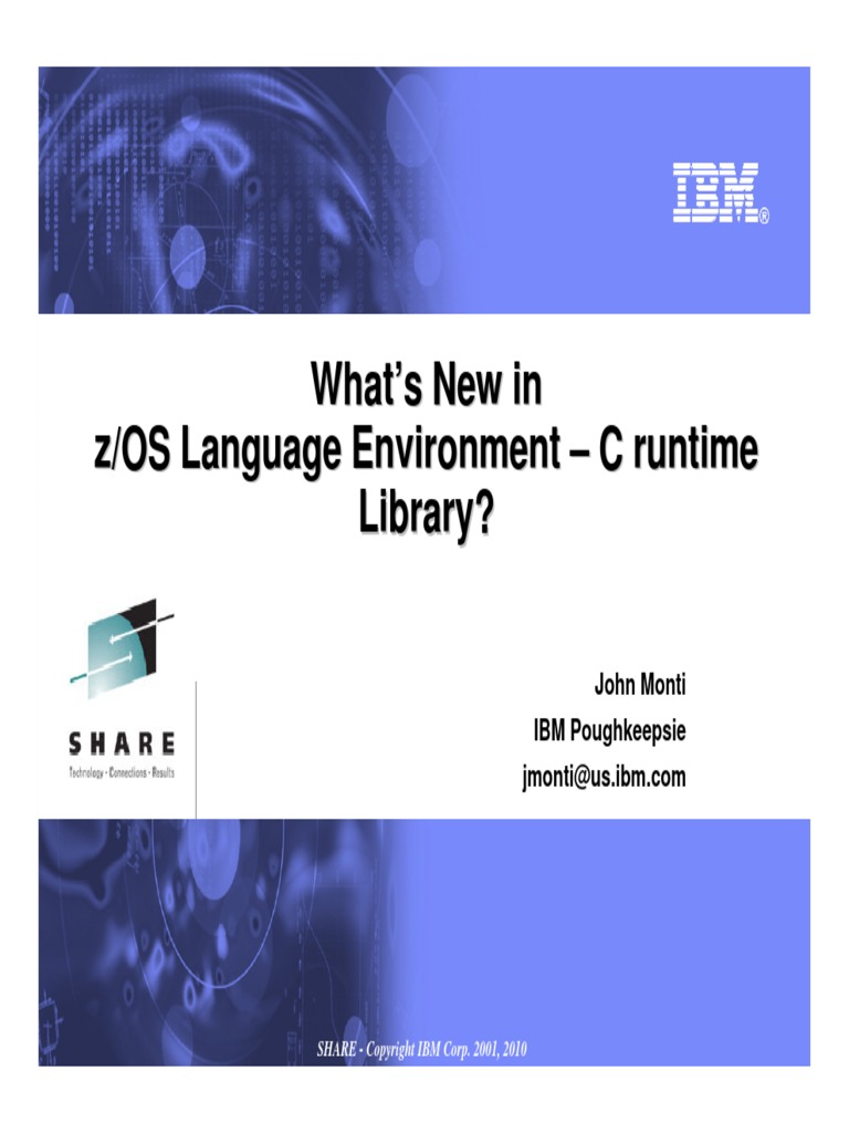 What ' Snewin Z/Os Language Environment C Runtime Library? PDF C