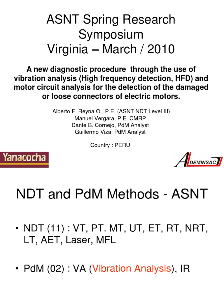 ASNT Spring Research Symposium Speaker PDF Spectrum Amplitude