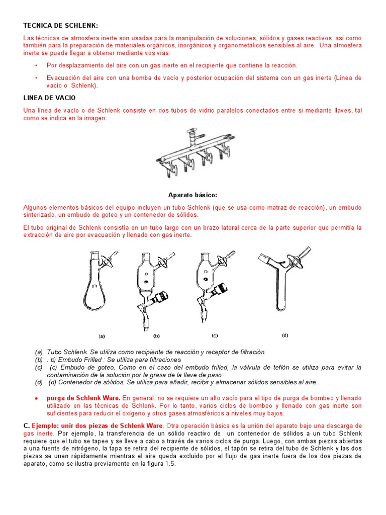 Expo Tecnica de Schlenk PDF Solvente Materiales