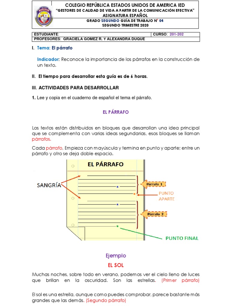 Importancia del Párrafo en Textos | PDF | Artes del Lenguaje y Comunicación