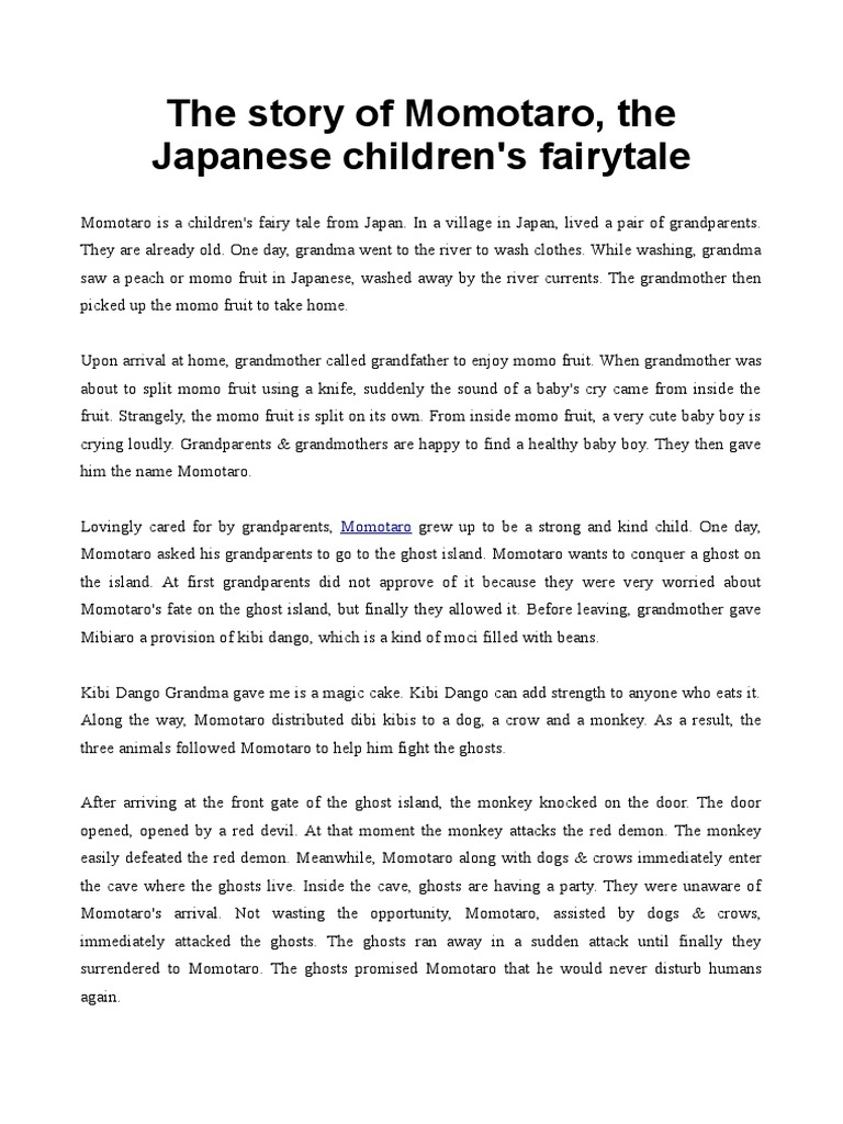 essay about the japanese folktale momotaro pdf