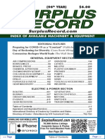 AUGUST 2020 Surplus Record Machinery & Equipment Directory
