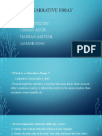 Narrative Essay: Presented By: Usman Ayub Hassan Akhtar Qamar Ejaz