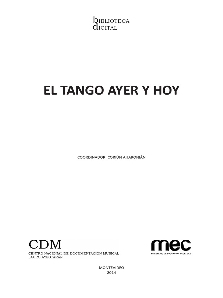 El Tango Instrumental Rioplatense PDF Musica Tango