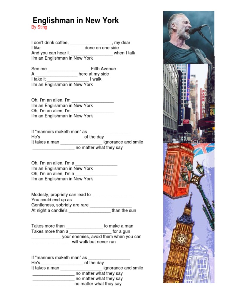 Englishman in New York Lyrics | PDF