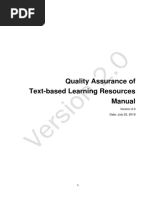 Quality Assurance of Text-Based Learning Resources Manual: Date: July 25, 2019