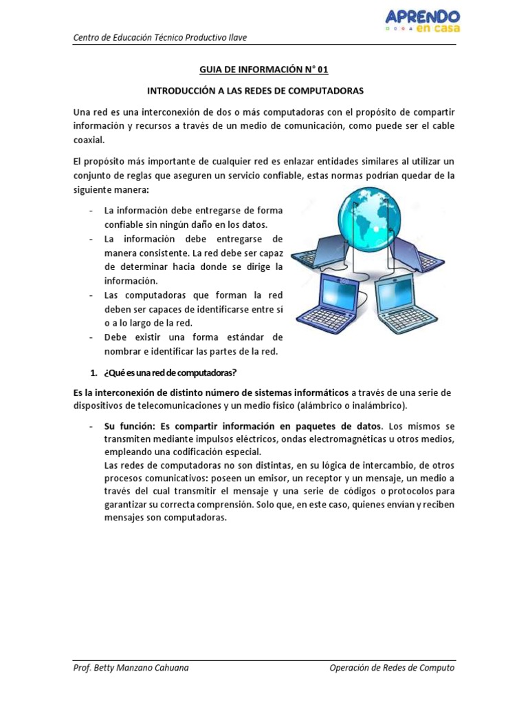 Introducción a Redes de Computadoras | PDF | Red de computadoras ...