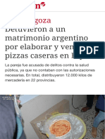 Detuvieron a un matrimonio argentino por elaborar y vender pizzas caseras en España