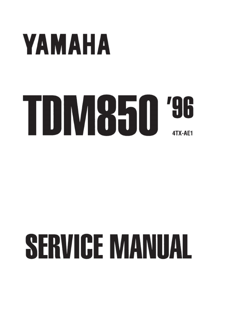 Yamaha TDM850 96 Service Manual ENG | PDF | Piston | Screw