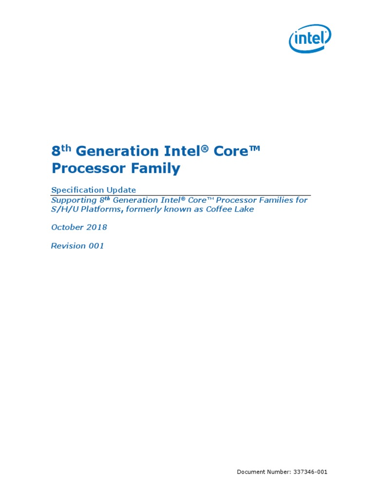 8th Gen Core Spec Update | PDF | Central Processing Unit | Intel