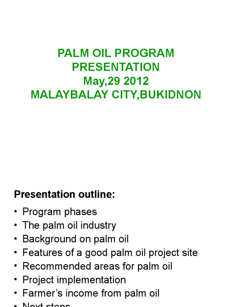 Palm Oil Project Implementation Guide | PDF | Palm Oil | Soil