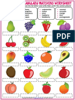 Fruits Vocabulary Esl Matching Exercise Worksheet For Kids