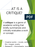 What Is A Critique?